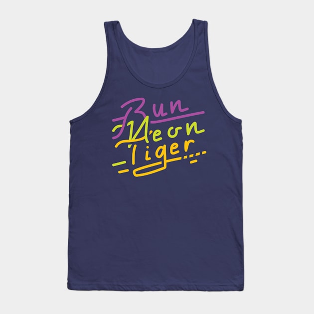 Run, Neon Tiger Tank Top by juliadebelli